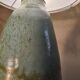 Glazed turquoise green ceramic lamp 48x20 1970