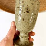 Pair of enamelled stoneware mazagrans