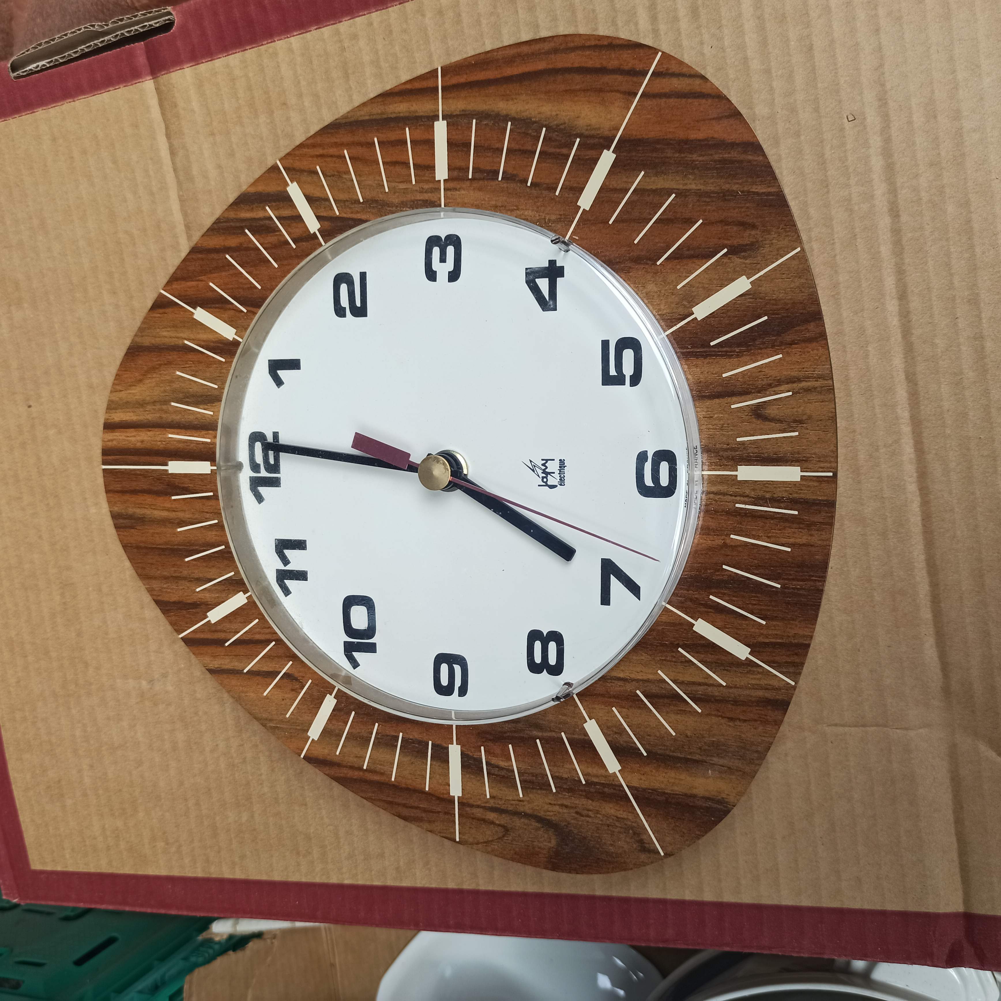 Pendulum clock japy electric 50s formica