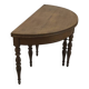 Half-moon extendable oak table for 2 to 8 people.