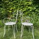 Paire d’anciens fauteuils de jardin en fer forgé