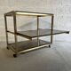 1970s gold metal and smoked glass dessert table