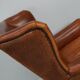 Fauteuil vintage hollandais en cuir cognac