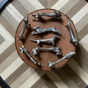 Antique animal knife rests