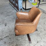 Fauteuil anglais skai marron