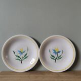Set of 2 vintage flower pattern plates made in France
