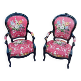 Pair of transition style armchairs