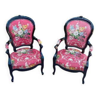 Pair of transition style armchairs