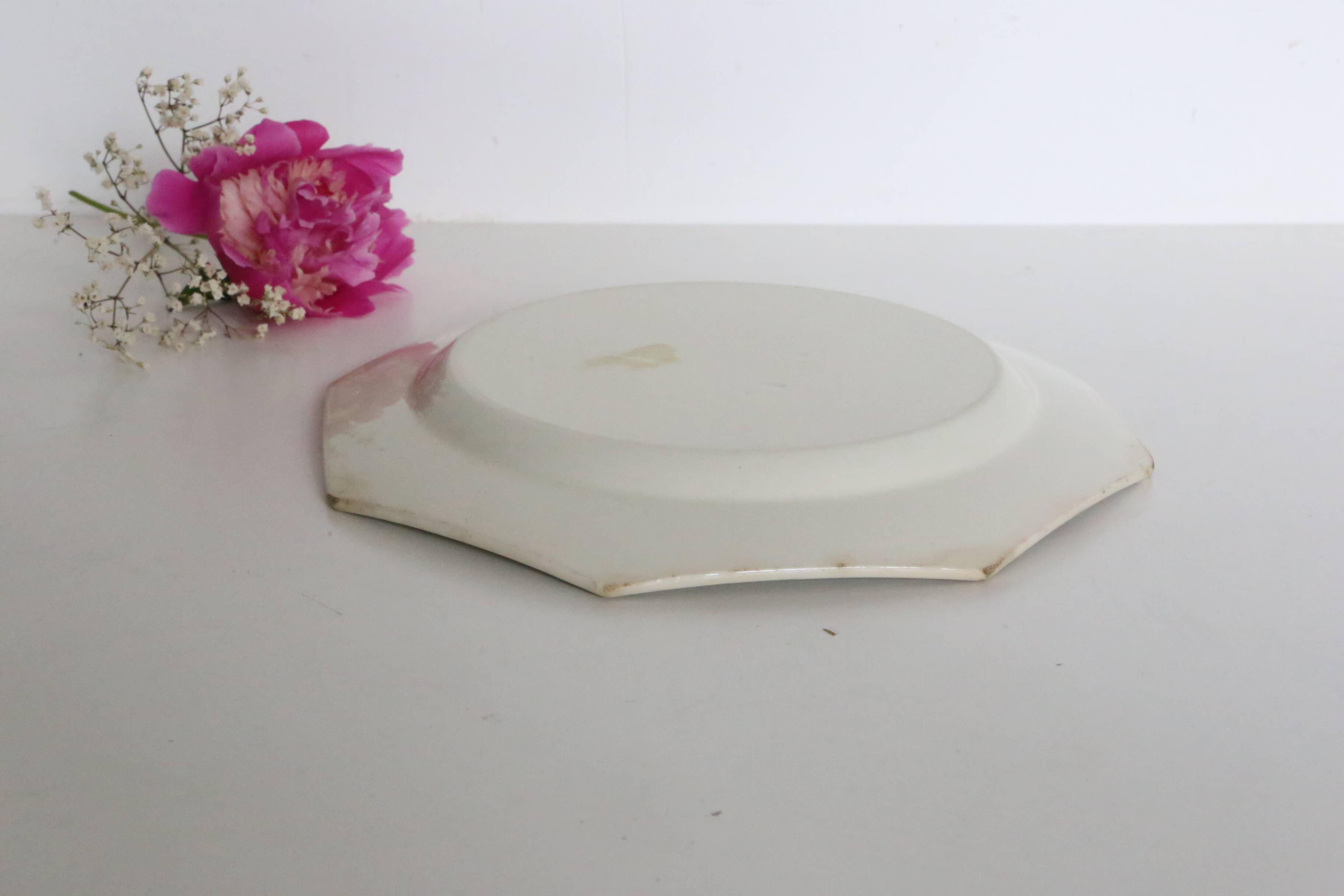 Creil and Montereau plates, 19th century, Perle model, ivory / lot 1