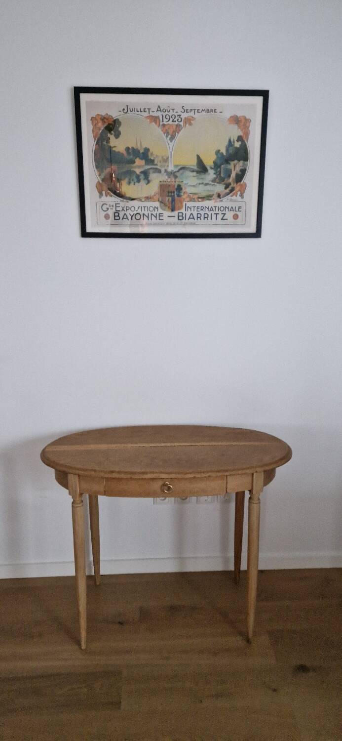 Louis XVI style oak desk console table