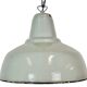 Lampe suspendue en émail gris industriel, années 1960