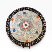 Vintage metal side table/plant table with mosaic.