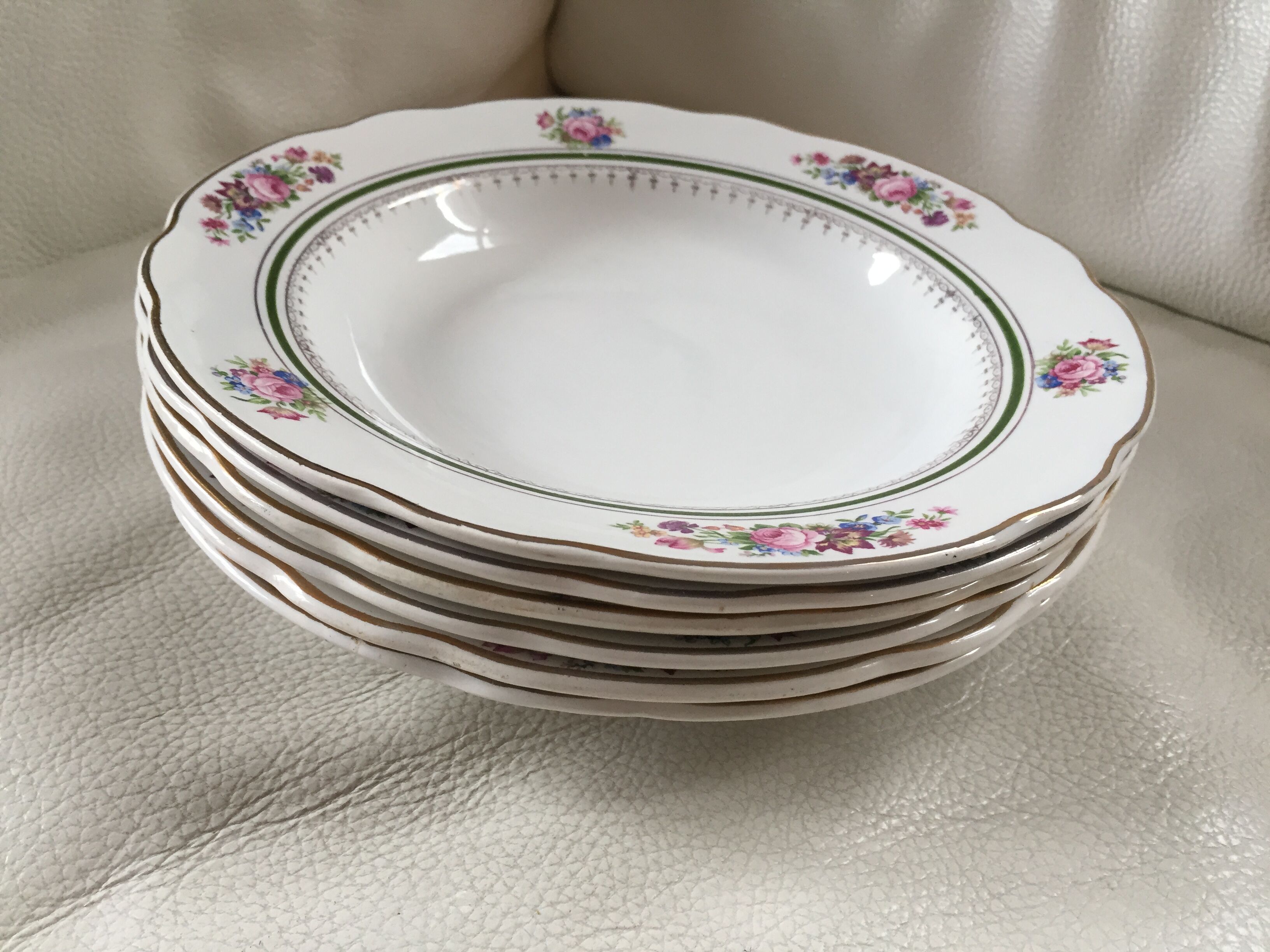 6 vintage hollow plates Digoin Sarreguemines model Trianon