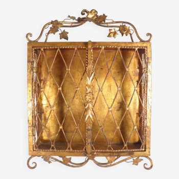 Decorative display case shelf in gilded metal 1940