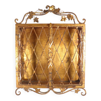 Decorative display case shelf in gilded metal 1940