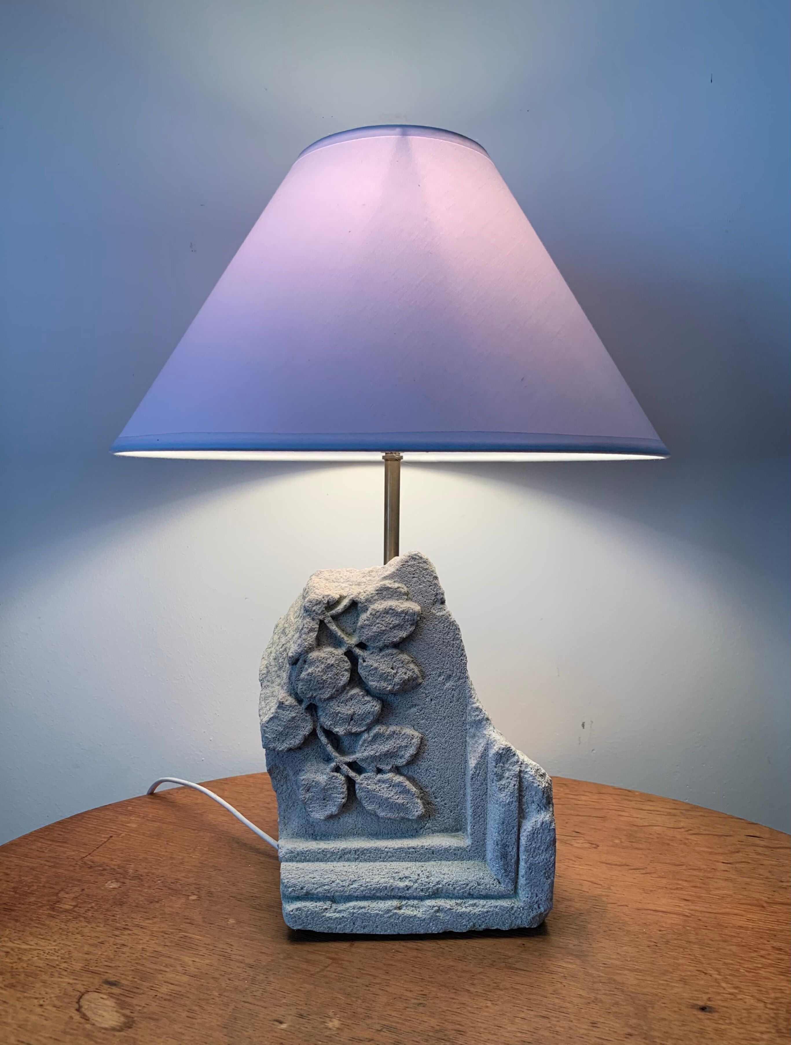 Ancient carved stone lamp