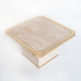 Vintage travertine coffee table edited by Fedam. Belgium, 80s