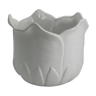 Cache pot en forme de tulipe porcelaine blanc vintage