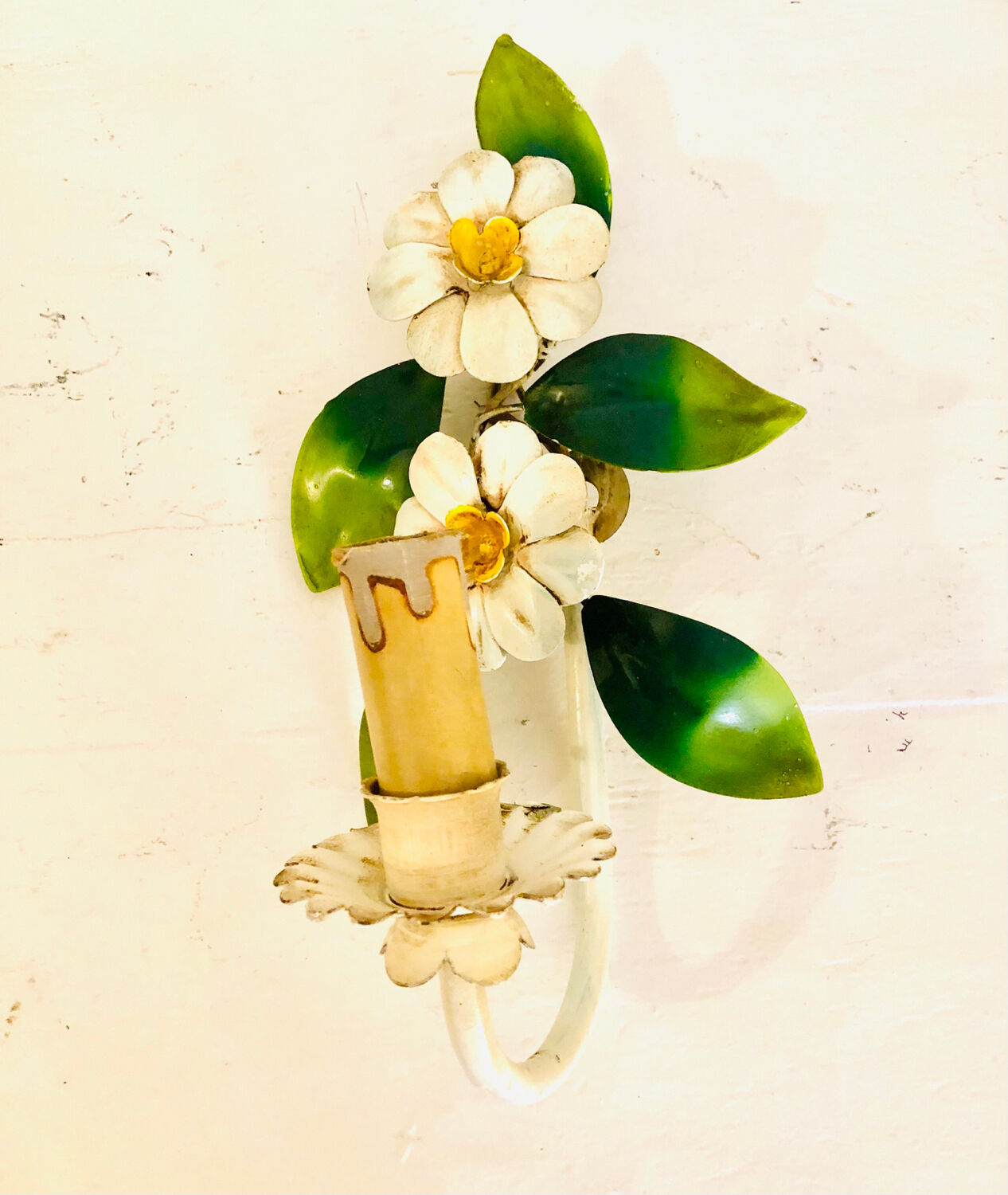 Applique fleur tôle  vintage Italy 1960