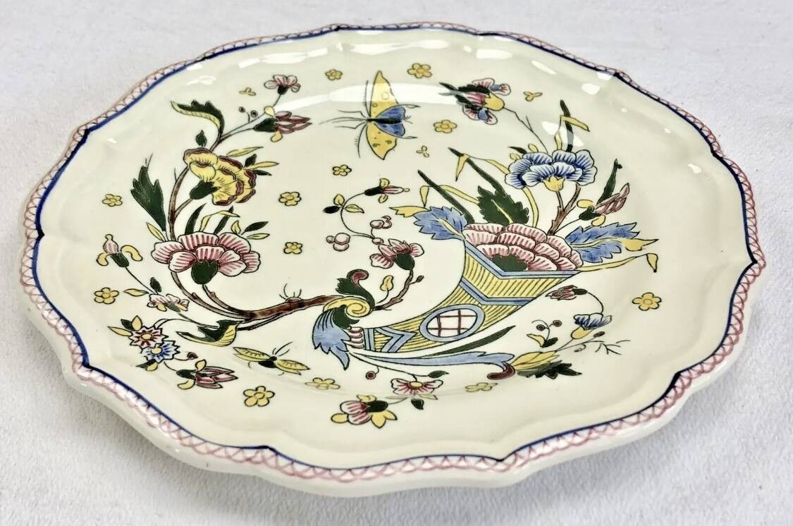 5 Gien dessert plates cornucopia decor 1960 1971