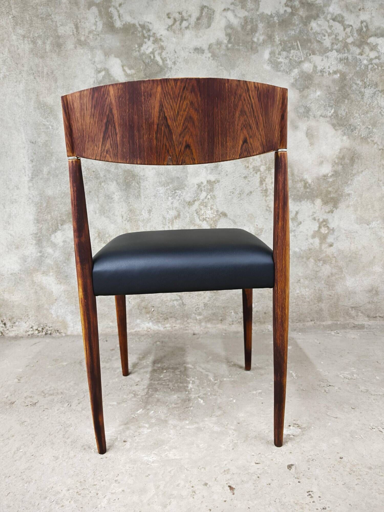 Paire de chaises salle à manger MCM palissandre cuir Danemark 1960