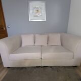 Designer beige 3-seater sofa
