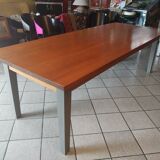 Solid walnut table circa 1980 with double patina