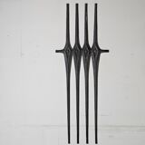 Brutalist wall decoration sculpture from the 1970s in aluminium cast.