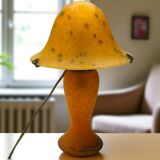 1980s V.A. France Table Lamp - Blown Glass Mushroom Shape