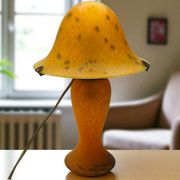 1980s V.A. France Table Lamp - Blown Glass Mushroom Shape