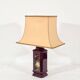 Glazed ceramic lamp with fabric shade, 1970s