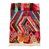 Moroccan Berber rug Boujaad red with multicolored patterns 300x200cm