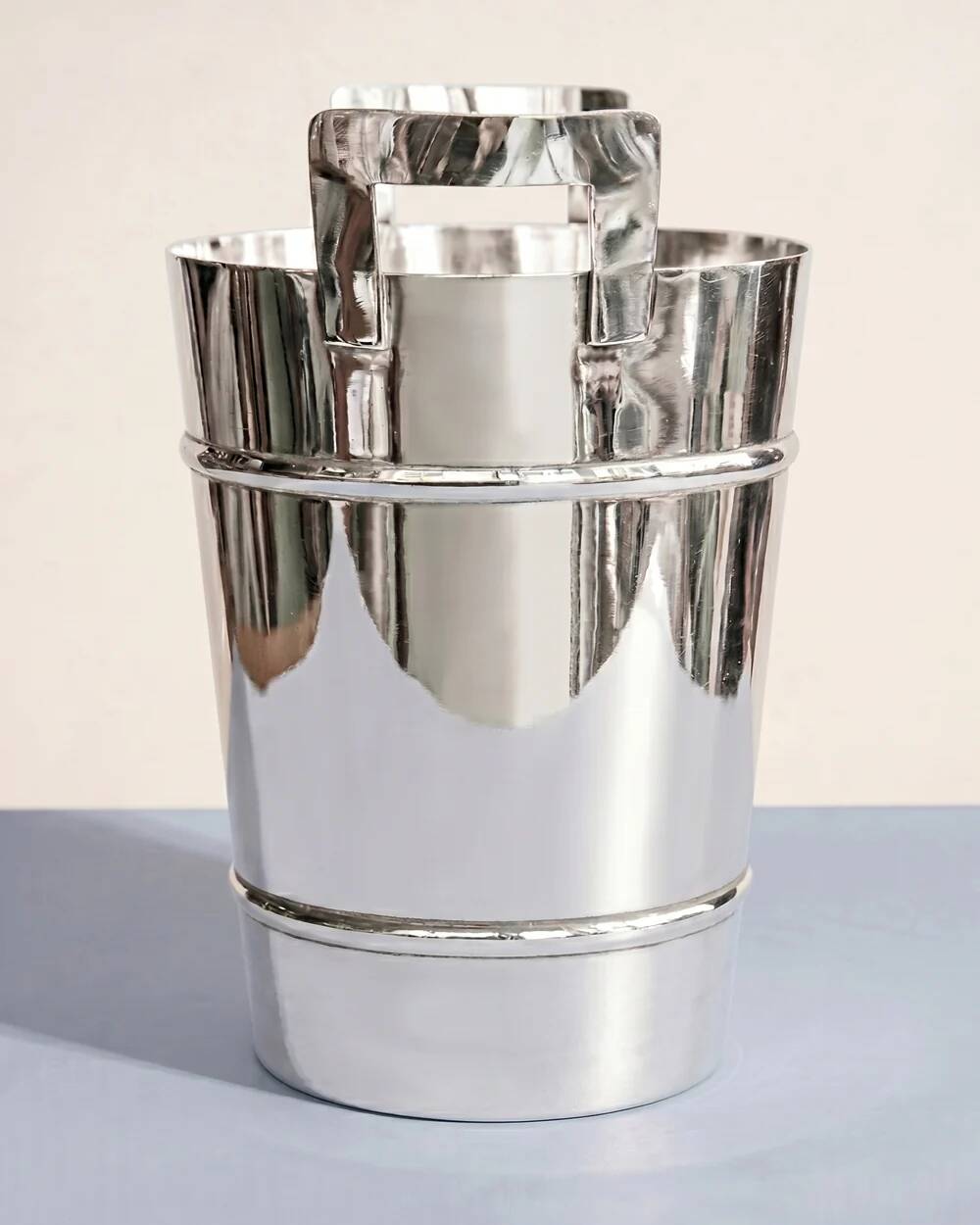 Modernist silver-plated champagne and ice bucket, 1950s.