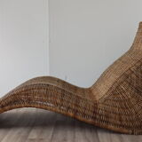 Vintage chaise longue "Karlskrona" in rattan by Carl Öjerstam, 1990