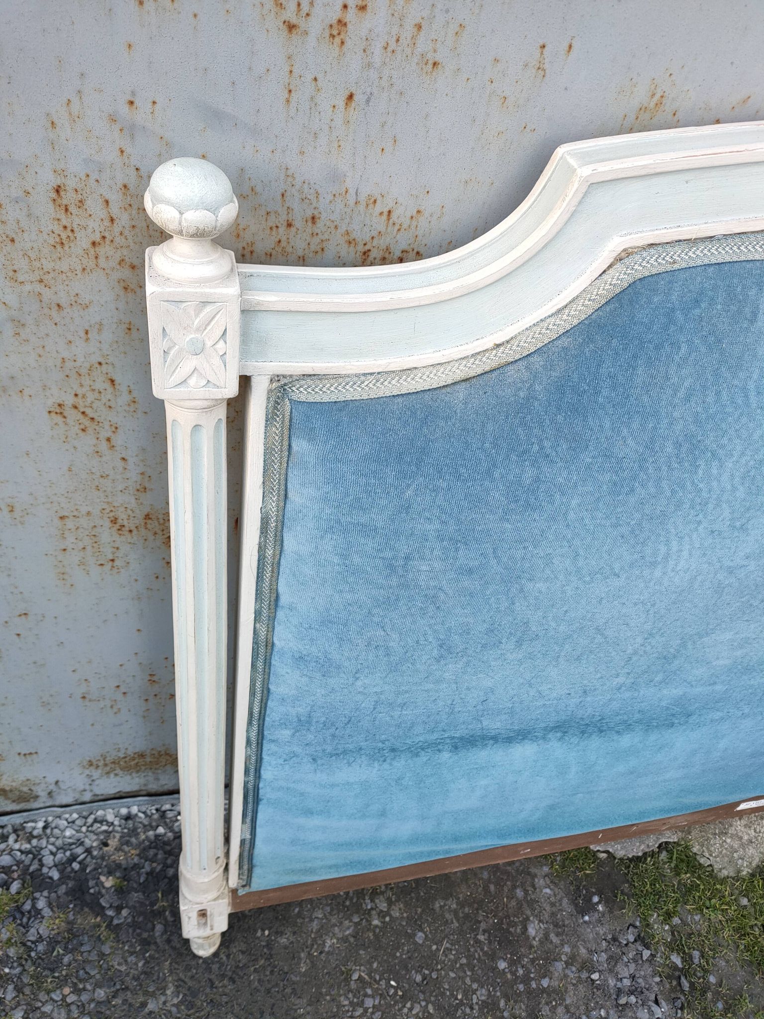 antique headboard in Louis XVI style