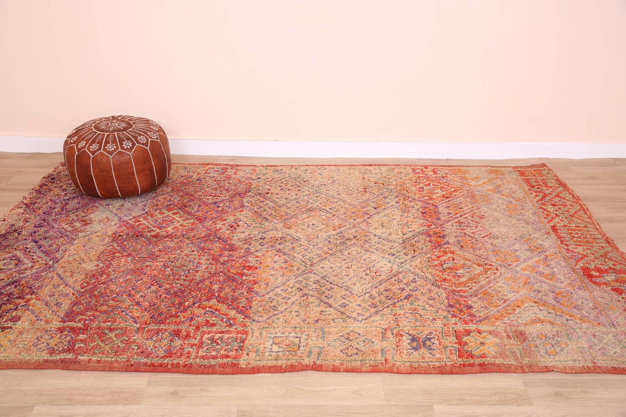 Vintage Moroccan Wool Rug 184 x 285 cm, Handmade Berber Rug, Old Rug Boho