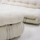 Mid-Century Modern Tobia Scarpa White Bouclé Wool Soriana Italian Sofa, 196