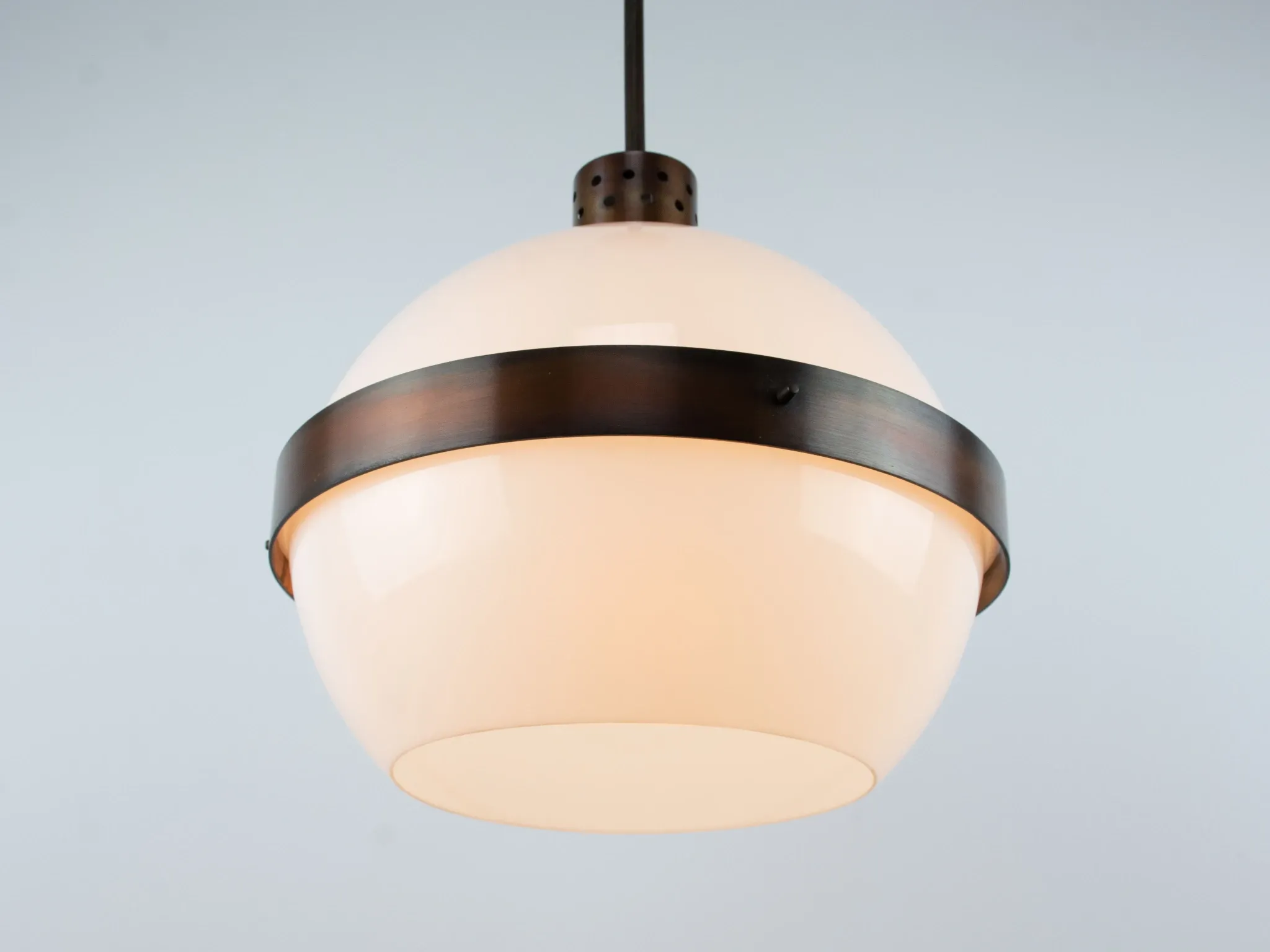 UFO Pendant Light – Vintage Space Age Acrylic Hanging Lamp, Copper/Bronze B