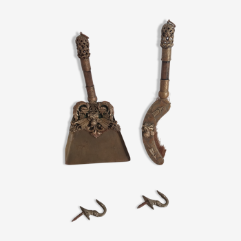 Brass shovel and sweeper chimney kit
