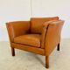 Mid-century vintage Scandinavian leather lounge chair in cognac leather