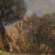 20th century Italian artwork, a countryside view with figures