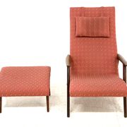 Fauteuil et repose-pied scandinave en teck, Suède, 1960