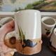 Set of 6 mugs in stoneware workshop of the dove 50s