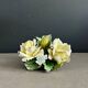 Rose porcelain barbotine candlestick - Capodimonte Italy - Ref 1378