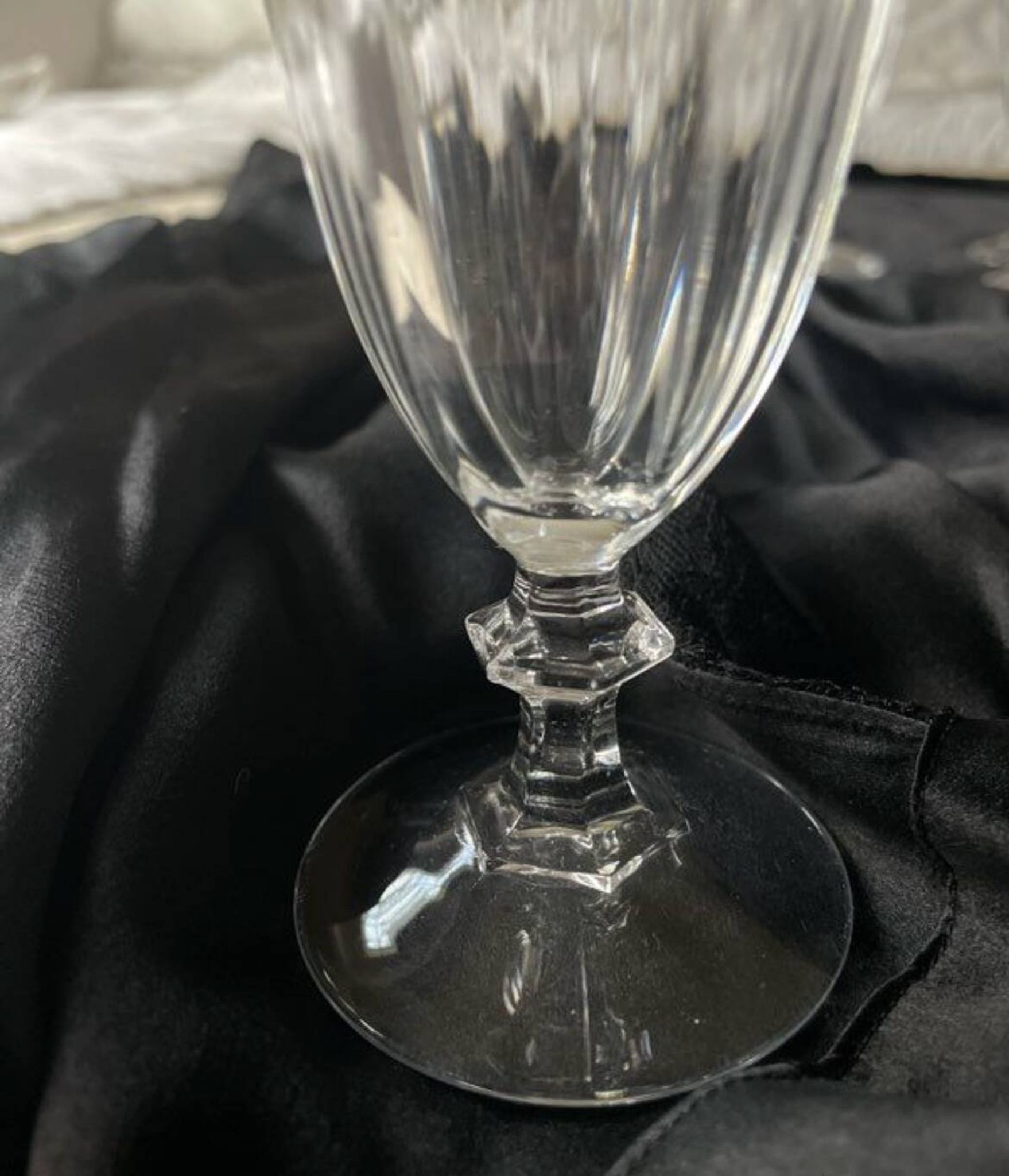 6 flûtes à champagne cristal verres à pieds ancien