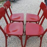 4 red chairs bistro Baumann