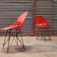 Pair of red chairs by Miroslav Navràtil for Vertex 1959