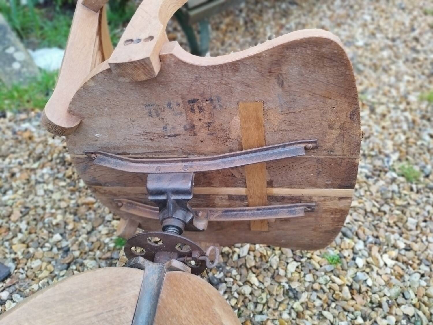 Old wooden desk chair
