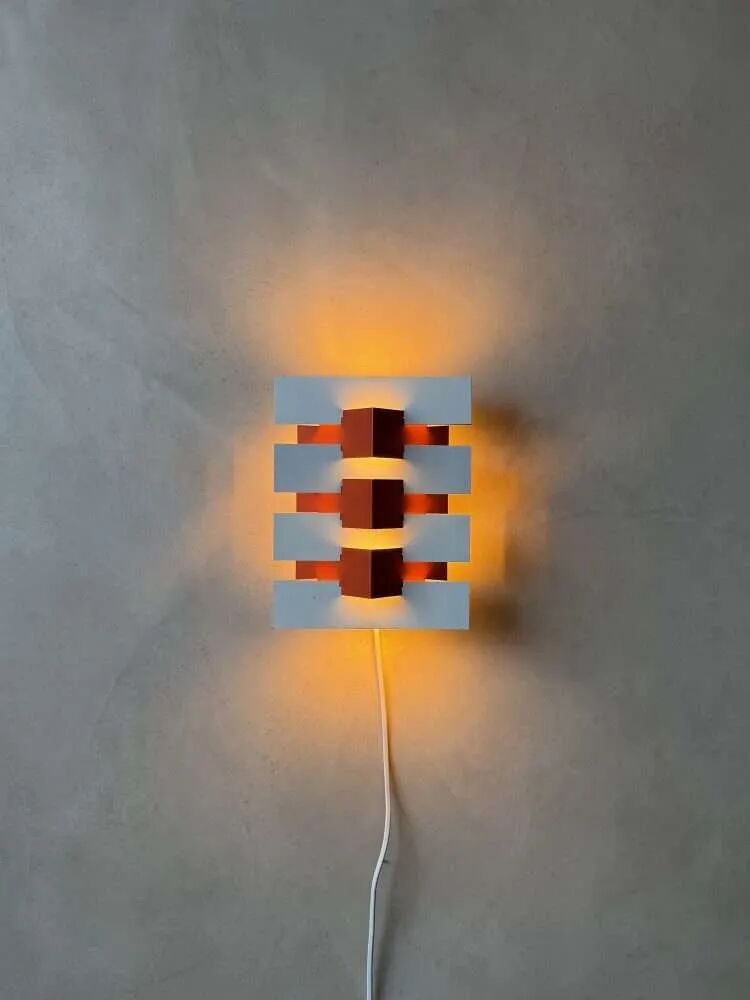 Anvia wall lamp Hoogervorst white orange 60s