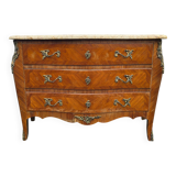Louis XV style chest of drawers with marble top